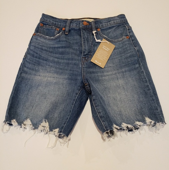 MADEWELL 24 high rise Denim Jean Bermuda Shorts - Picture 3 of 7